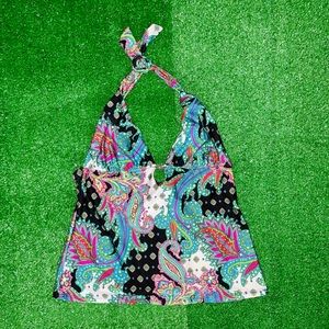✨Multicolored paisley tankini halter top